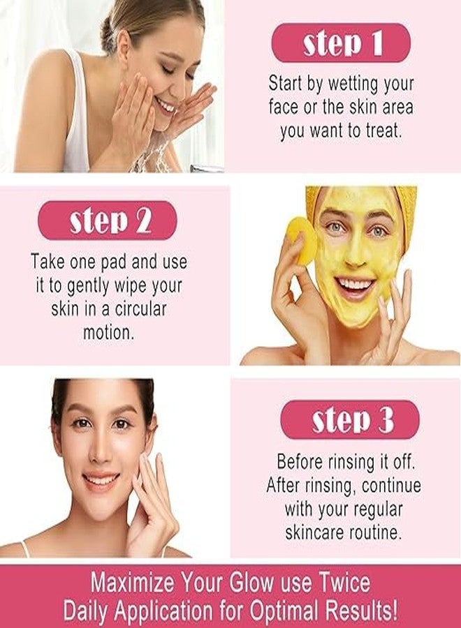 SHKAYTO Turmeric Kojic Acid Cleansing Pads, 60 pcs Kojic Acid and Turmeric Cleansing Pads, Turmeric Face Scrub Pads with Vitamins, Cleansing Pads for Dark Spots, Exfoliating Turmeric Pads Suitable for all Skin Types - Image 4